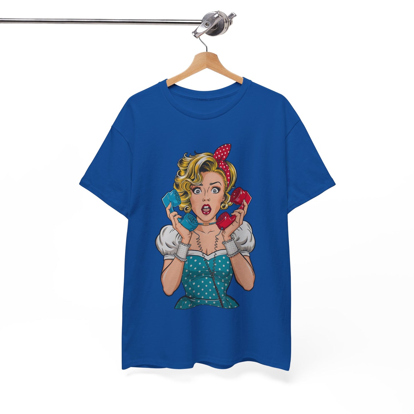 PopArt Girl on the Phone  Tshirt unisex heavy cotton