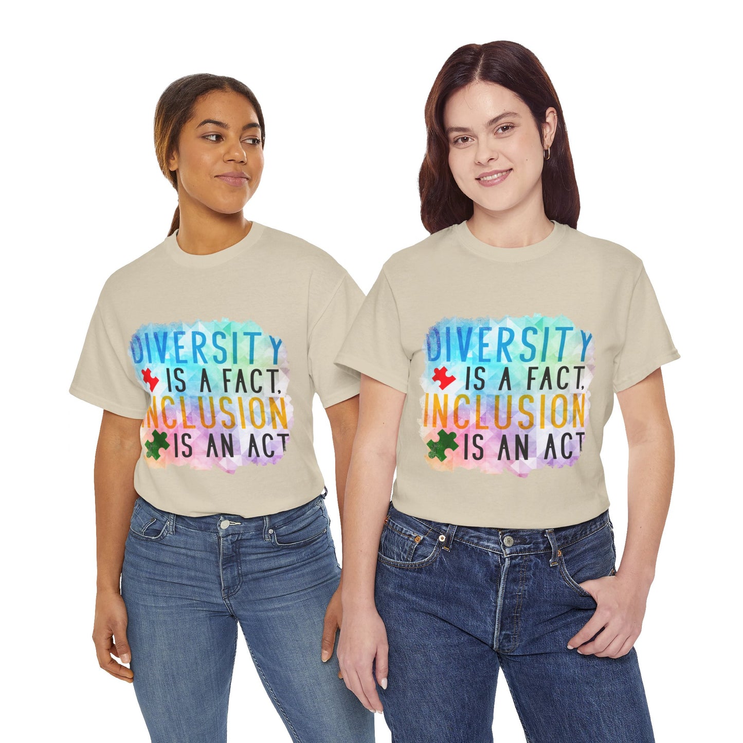 Autism Diversity is a Fact, Inclusion is an Act T-shirt Unisex Heavy Cotton