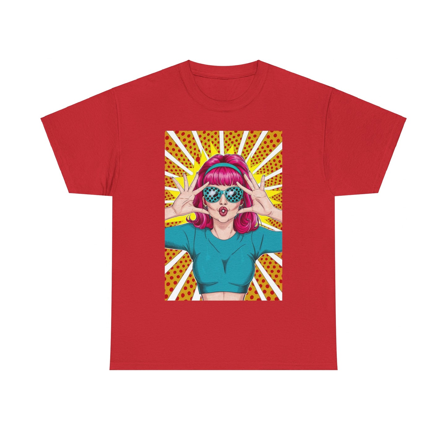 Sexy Retro PopArt Girl Vibrant Colors Unisex heavy cotton Tshirt