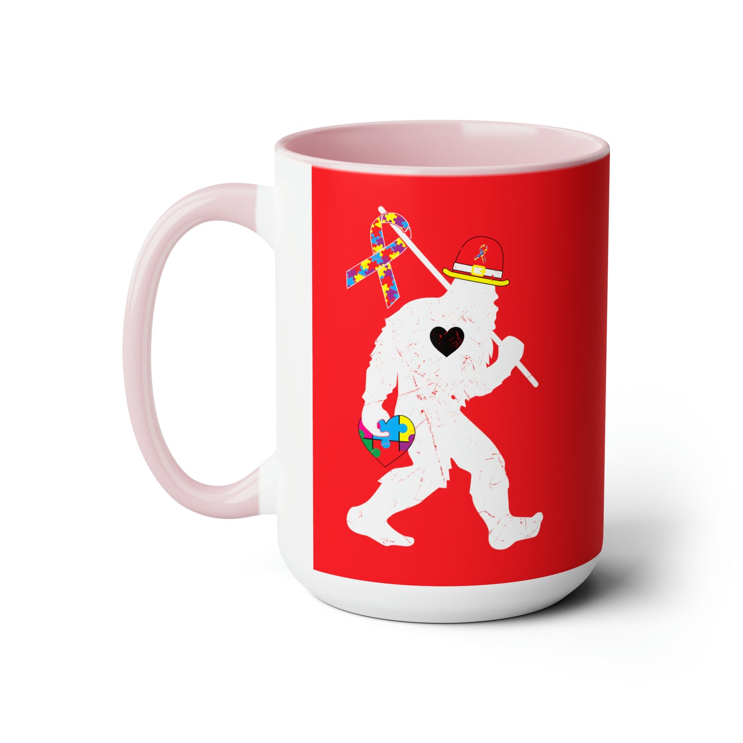 Bigfoot Heart Puzzle Piece Autism - 11oz Mug