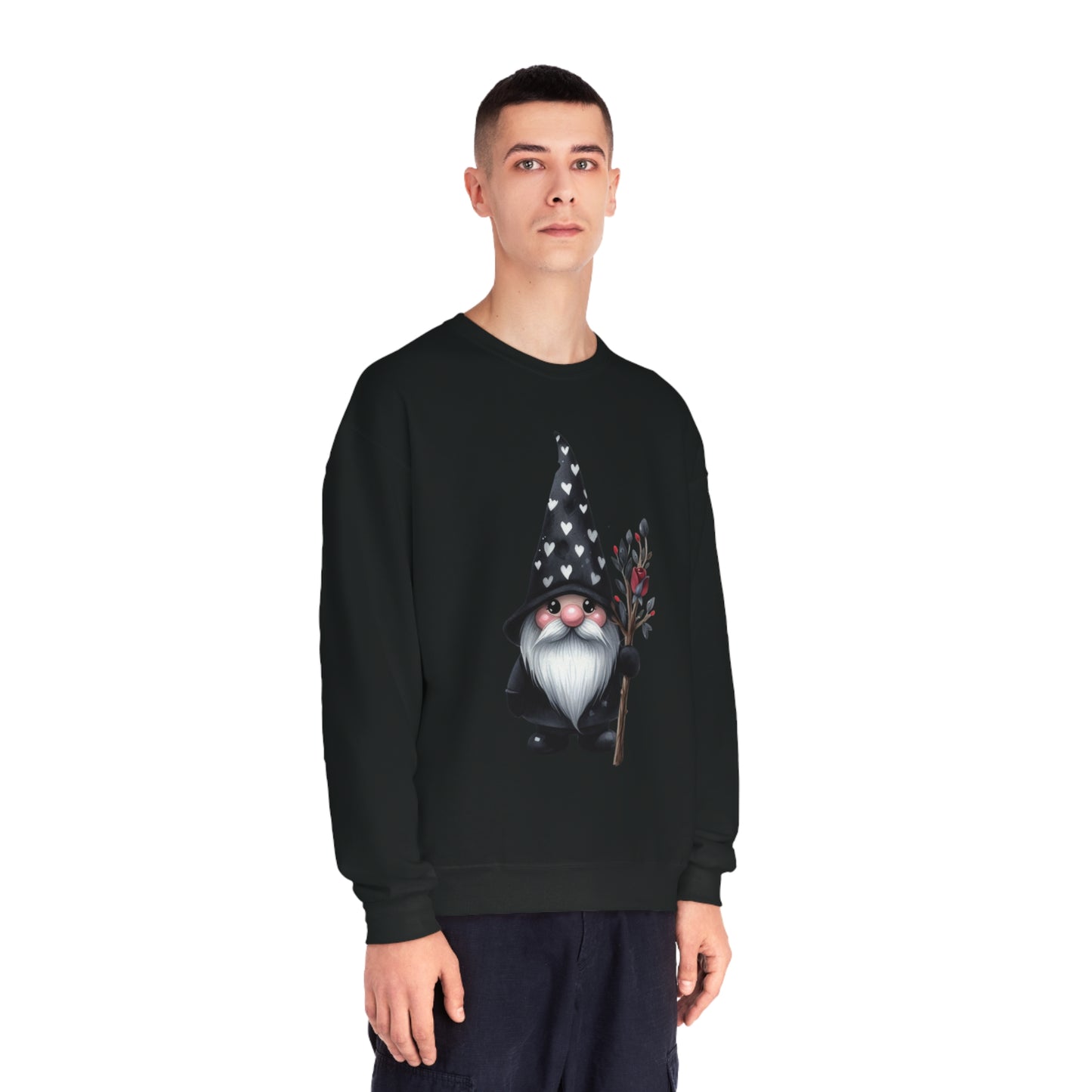 Black Valentine Gnome Unisex NuBlend® Crewneck Sweatshirt