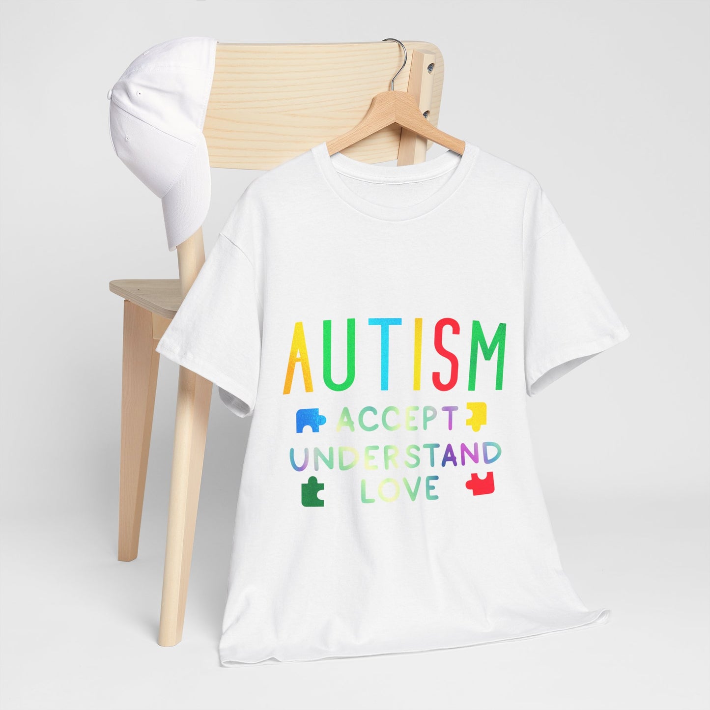 Autism ACCEPT UNDERSTAND LOVE T-shirt Unisex Heavy Cotton