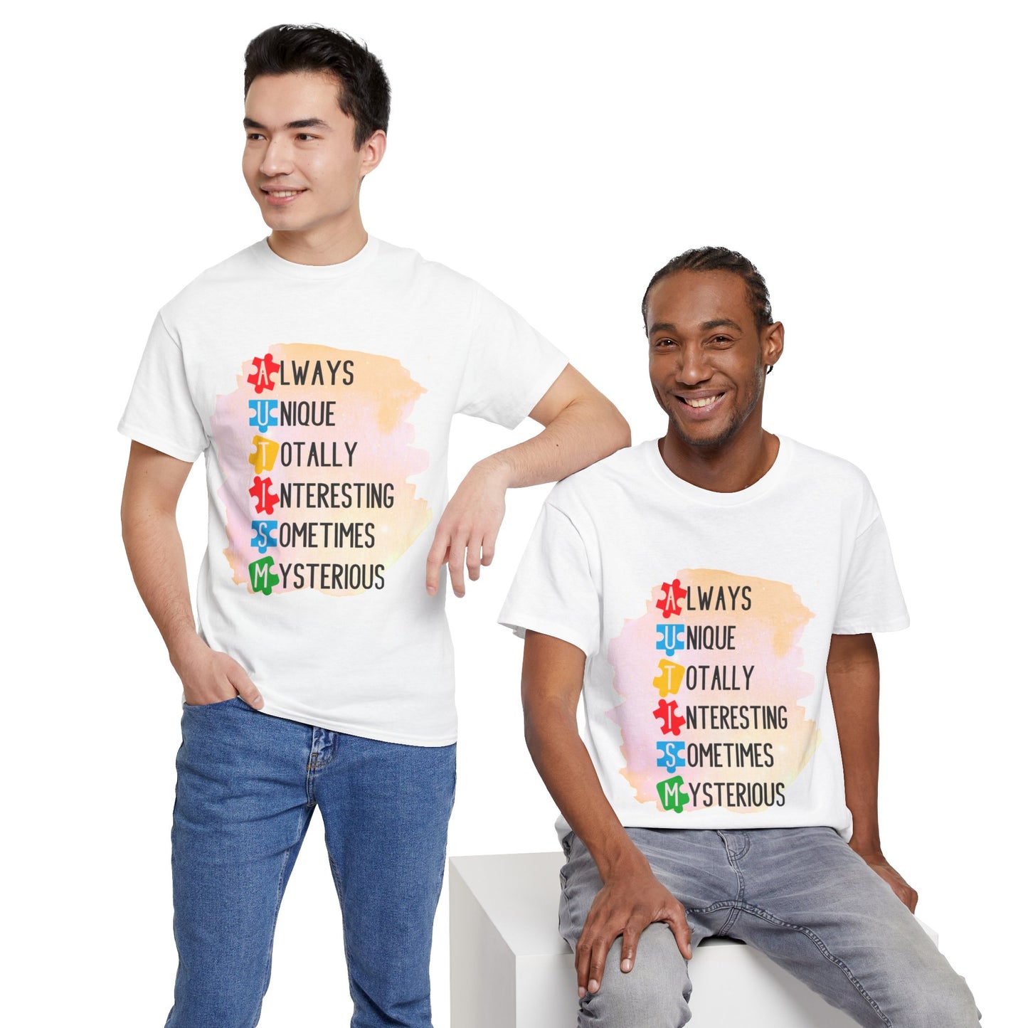 Autism Always Unique Totally Interesting Sometimes Mysterious T-shirt Unisex Heavy Cotton