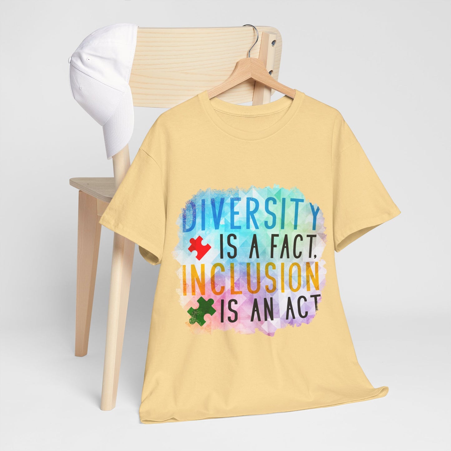 Autism Diversity is a Fact, Inclusion is an Act T-shirt Unisex Heavy Cotton