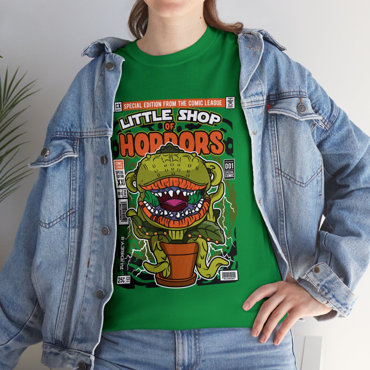 Little Shop of Horrors Audrey Pop Culture Mock Comic Cover heavy cotton T-shirt