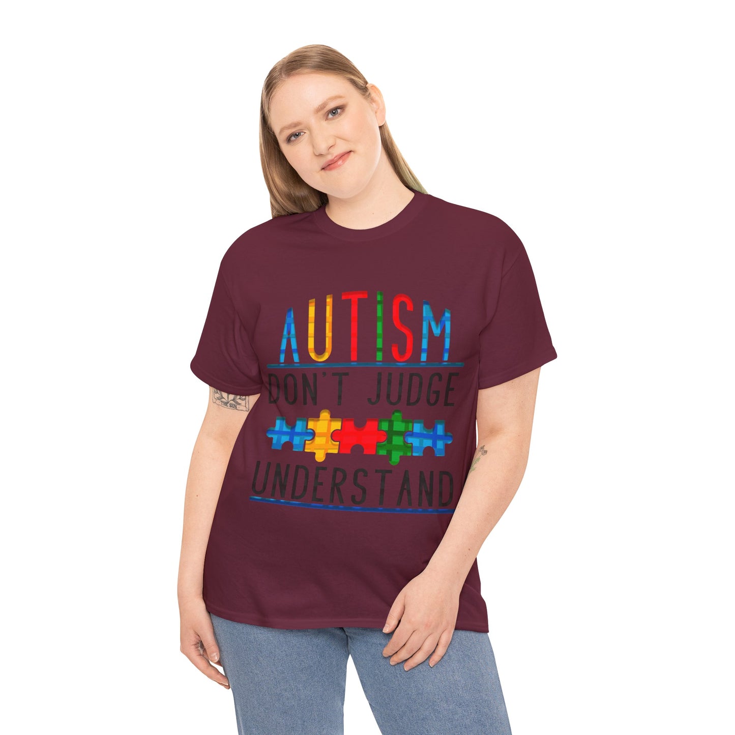 Autism Don't Judge Understand T-shirt Unisex Heavy Cotton