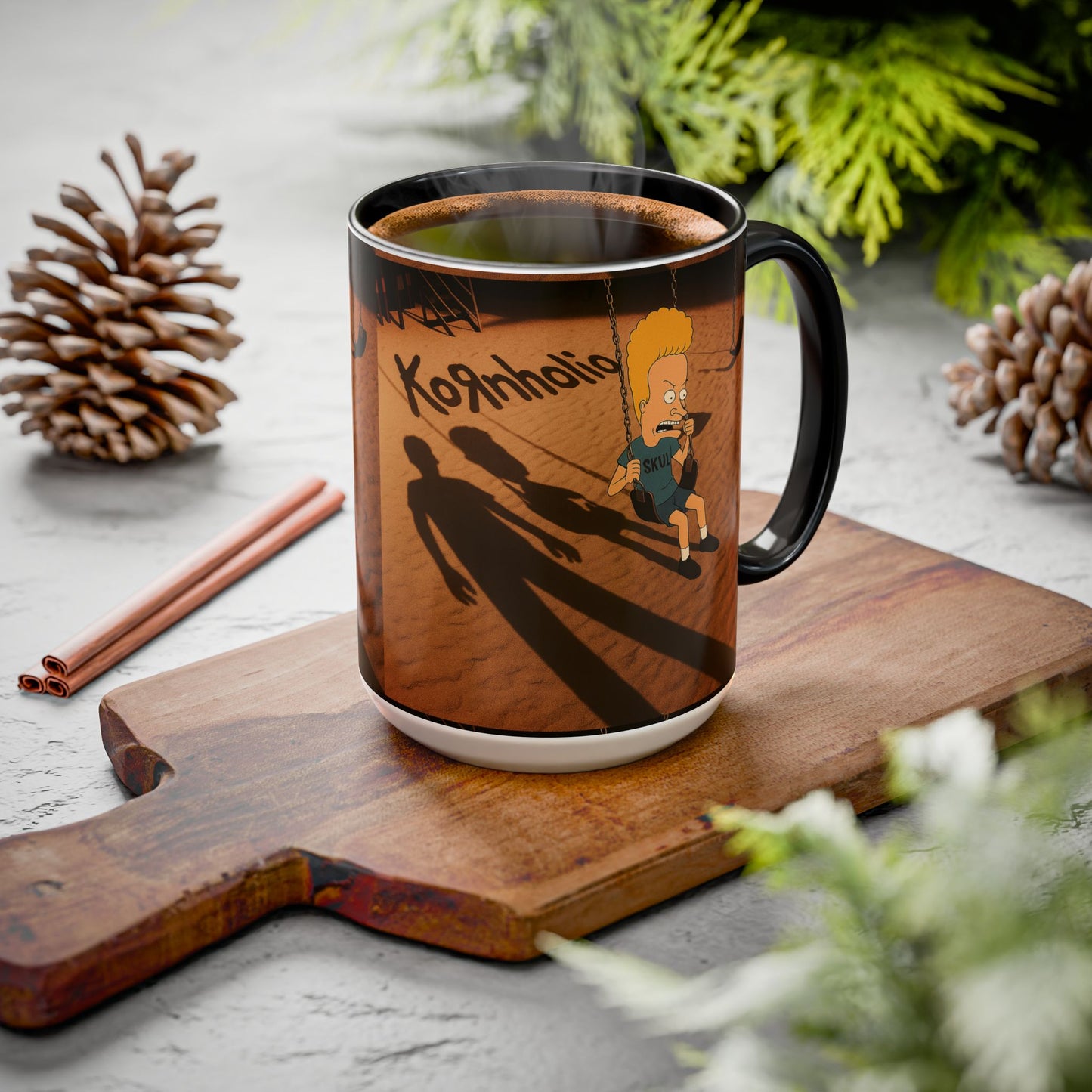 Kornholio 15 oz Coffee Mug Funny Nu Metal Cartoon Cup Multiple Colors