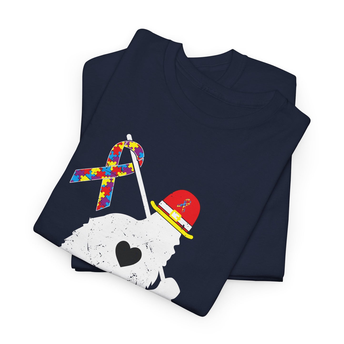Bigfoot Heart Puzzle Piece Autism T shirt unisex heavy cotton T-shirt