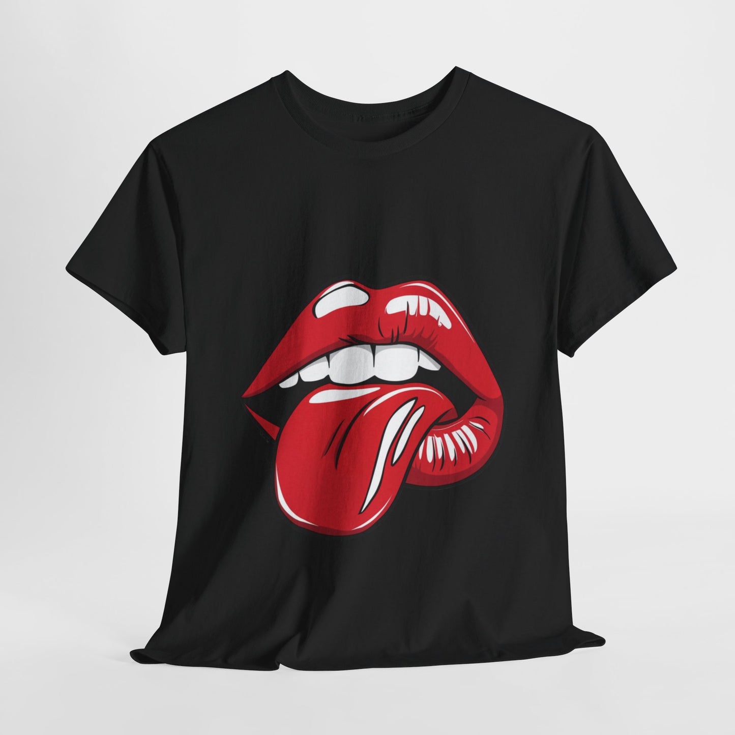 Sexy Retro PopArt Red Lips and Tounge Unisex heavy cotton Tshirt