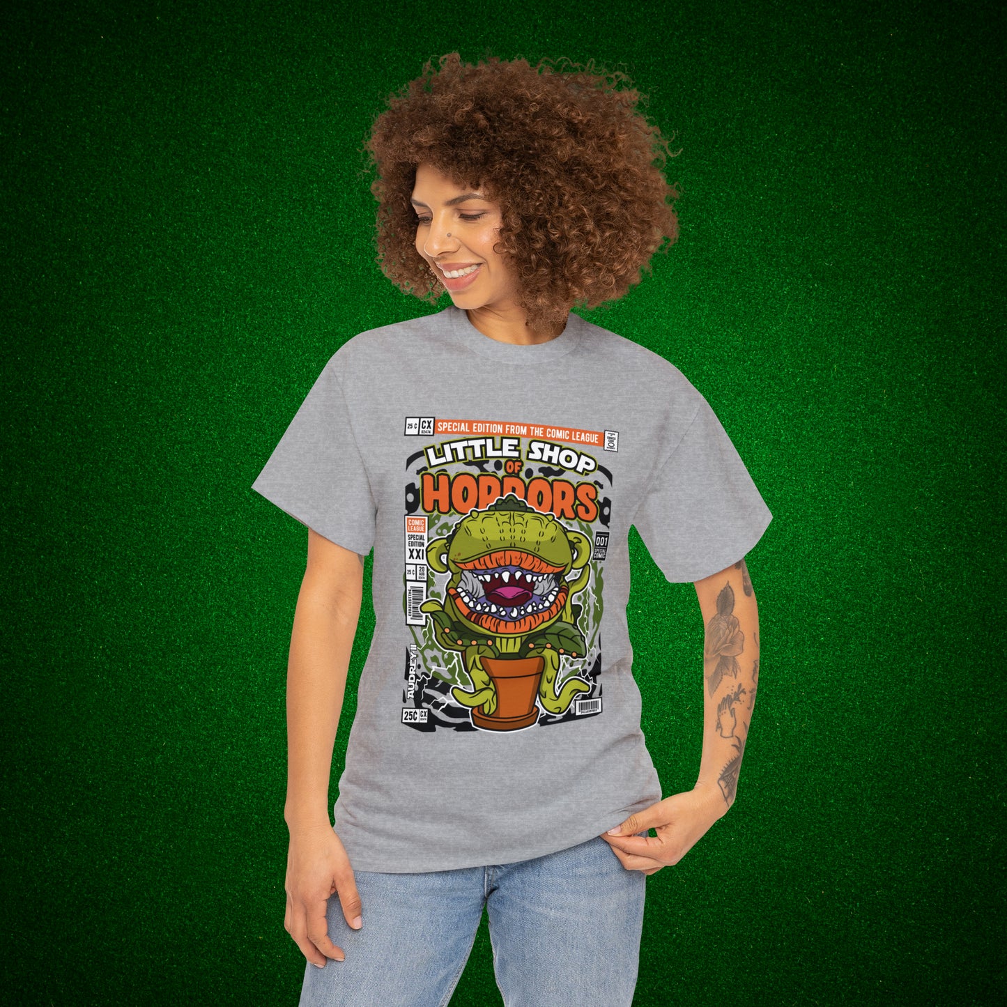 Little Shop of Horrors Audrey Pop Culture Mock Comic Cover heavy cotton T-shirt