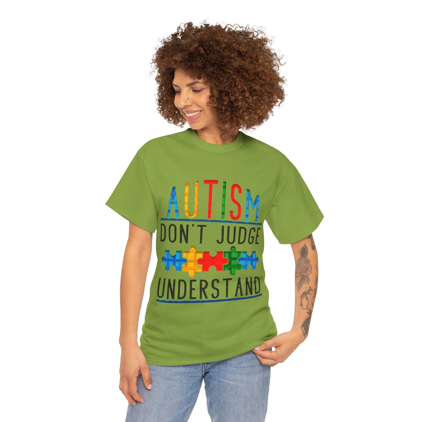 Autism Don't Judge Understand T-shirt Unisex Heavy Cotton