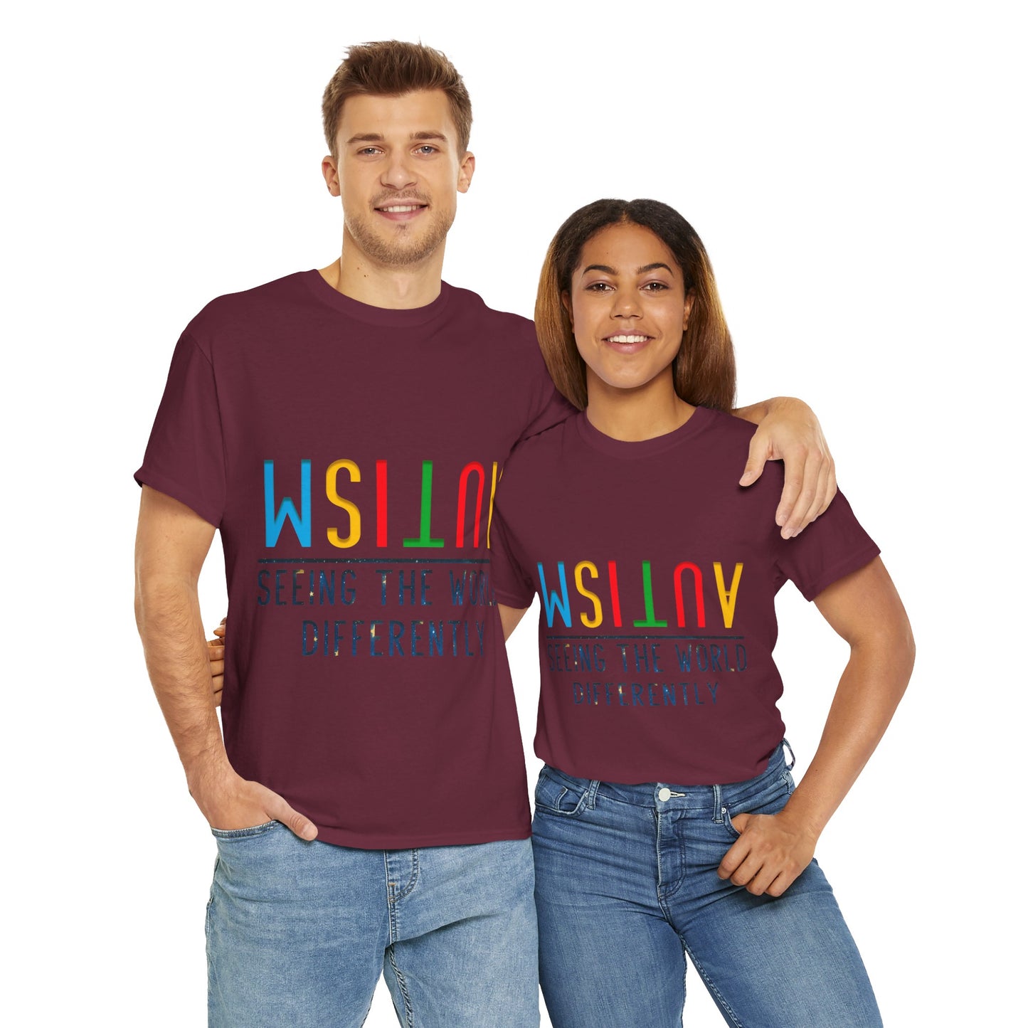 Autism Seeing the World Differently T-shirt Unisex Heavy Cotton