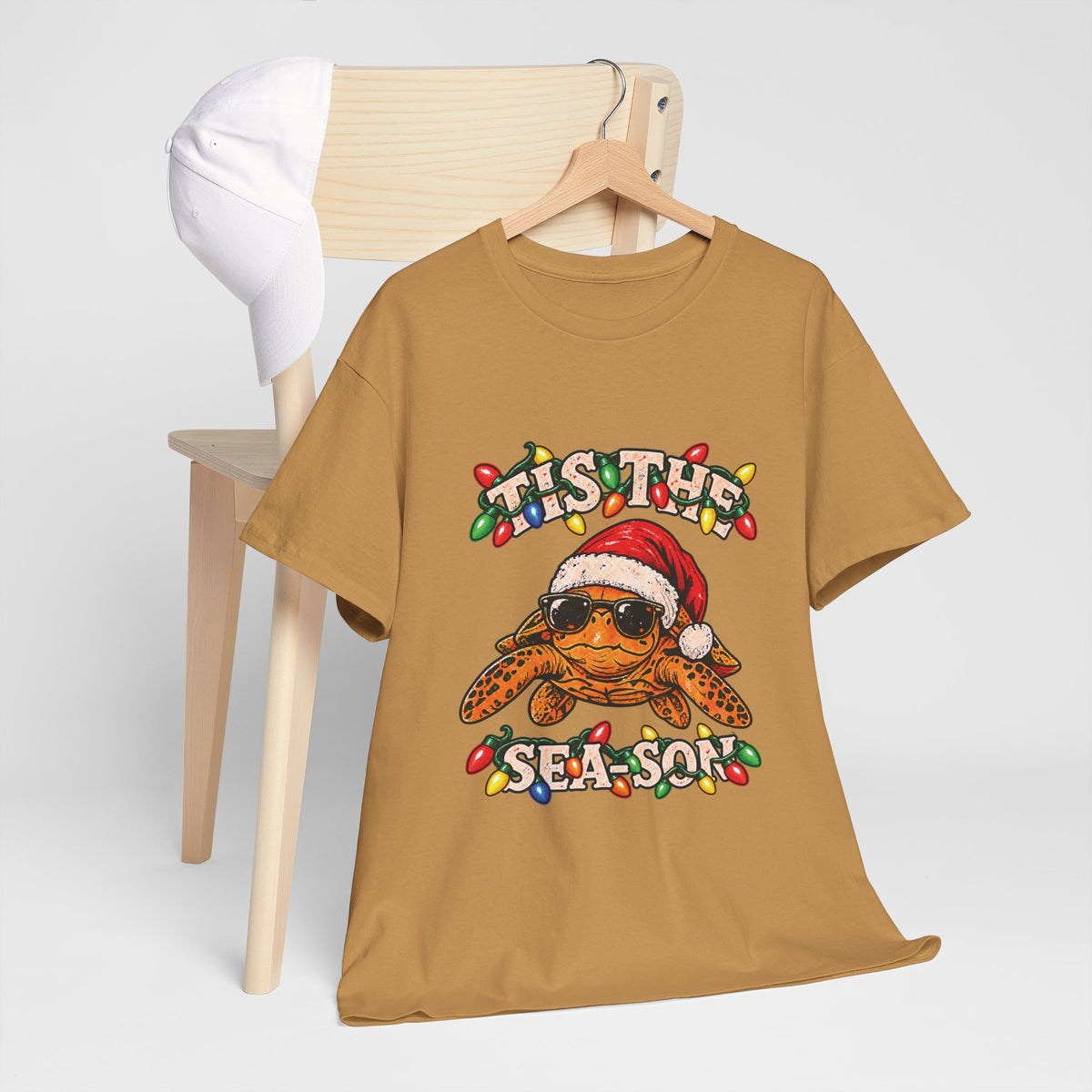 Tis the Sea-Son Christmas Sea Turtle T-Shirt – Coastal Holiday Tee