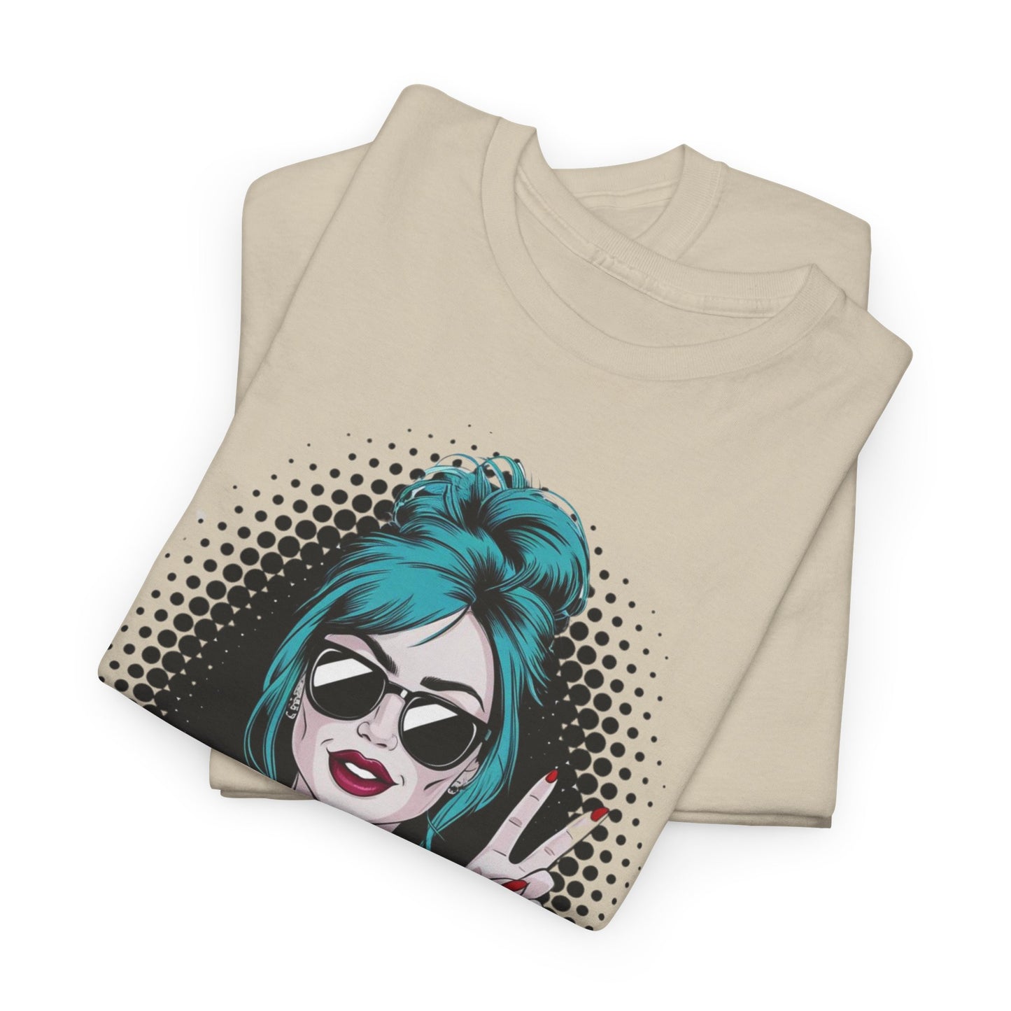 Sexy PopArt Girl Mind Your Own Business Tshirt unisex heavy cotton