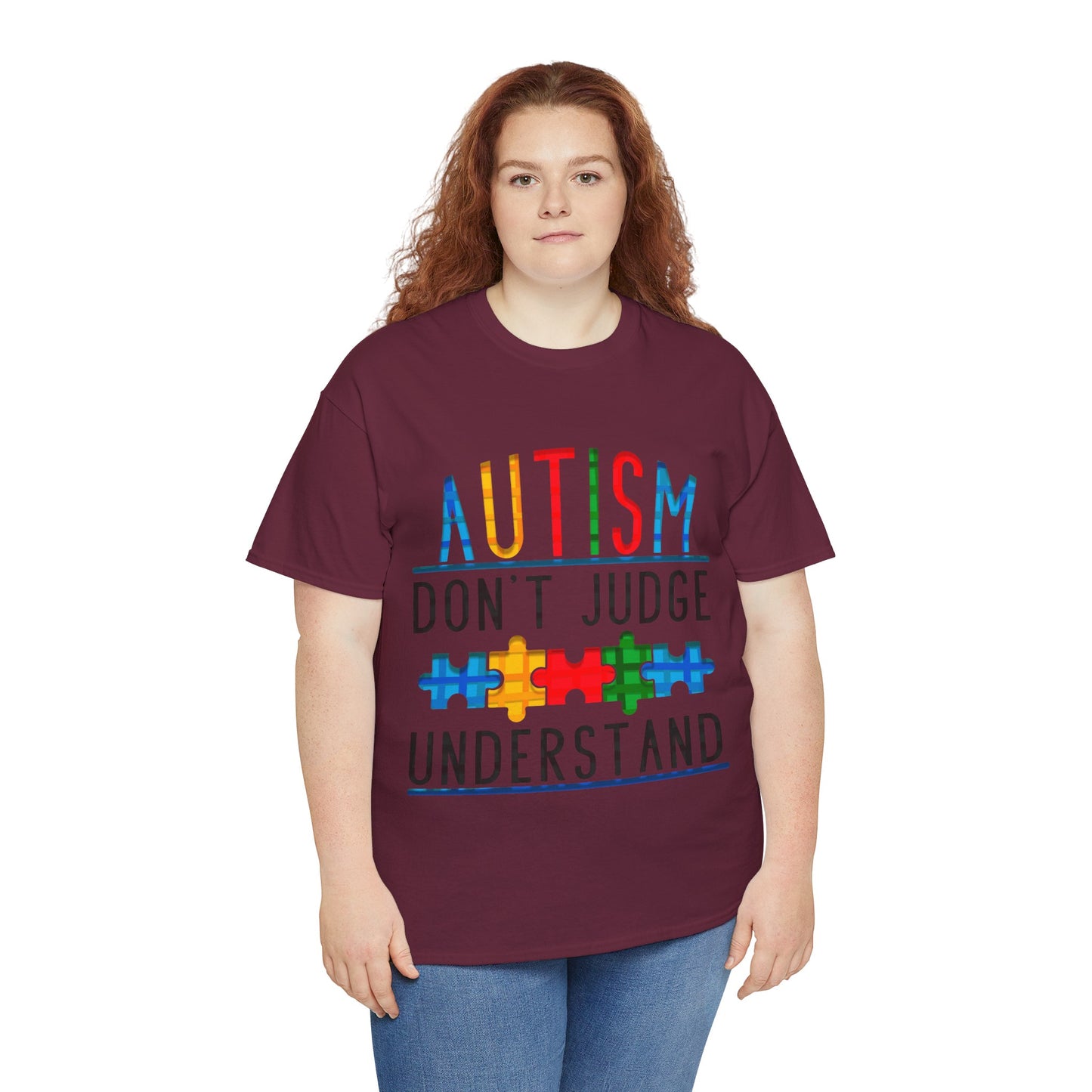 Autism Don't Judge Understand T-shirt Unisex Heavy Cotton