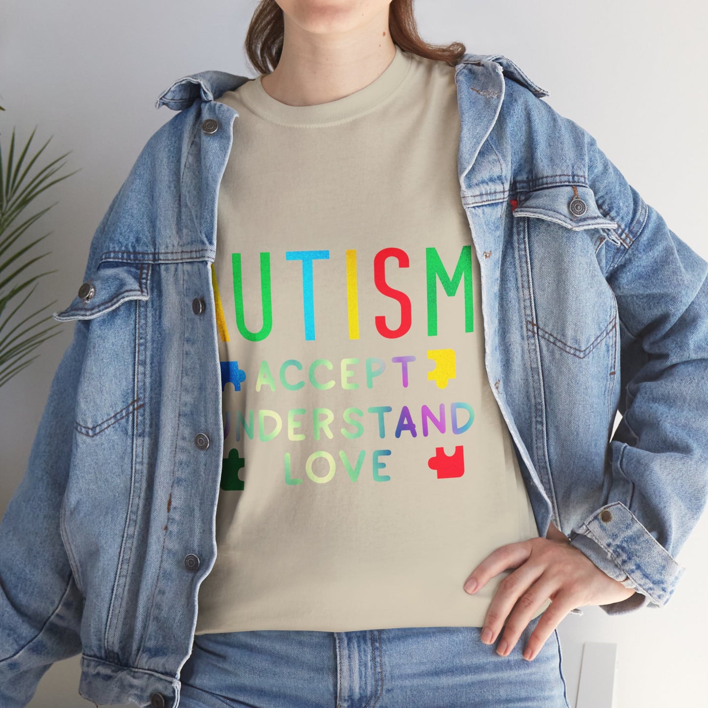 Autism ACCEPT UNDERSTAND LOVE T-shirt Unisex Heavy Cotton