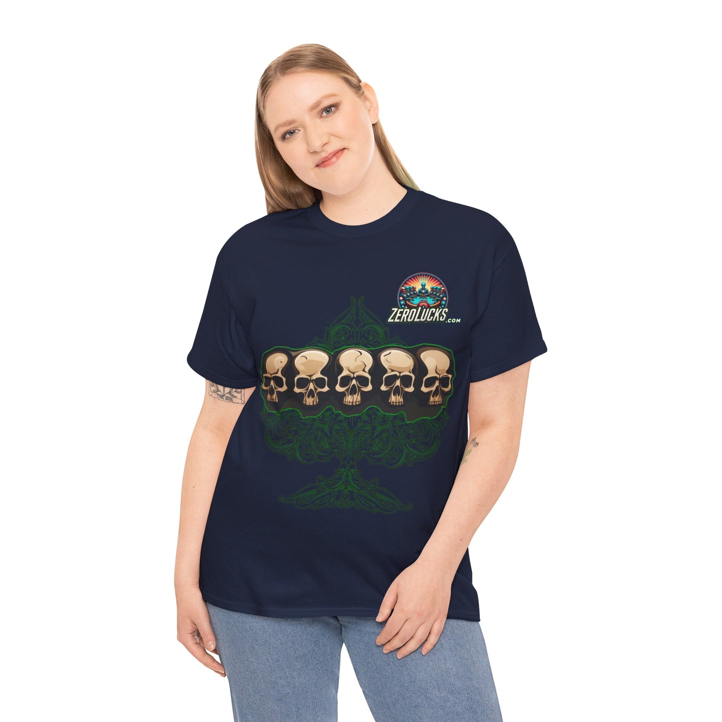 No Lucks Skulls with Spade T-shirt Unisex Heavy Cotton