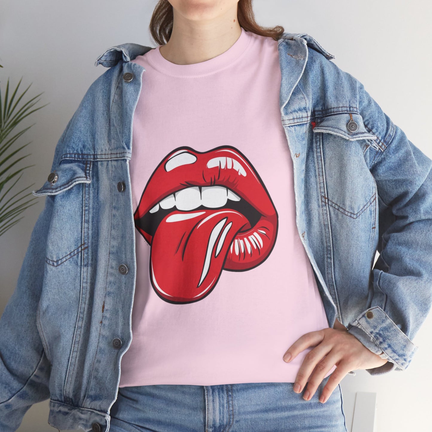 Sexy Retro PopArt Red Lips and Tounge Unisex heavy cotton Tshirt