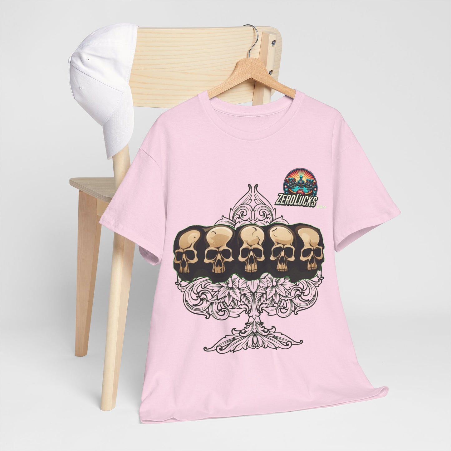 No Lucks Skulls with Spade T-shirt Unisex Heavy Cotton