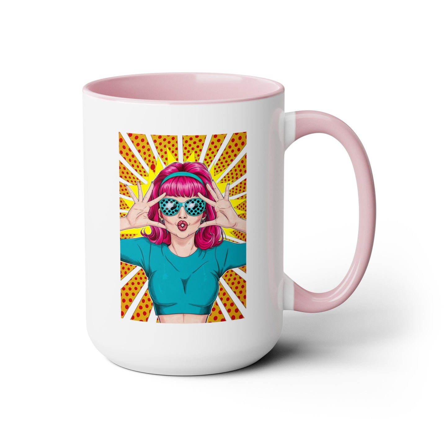 Sexy Retro PopArt Girl with Vibrant Colors 15oz Coffee Mug