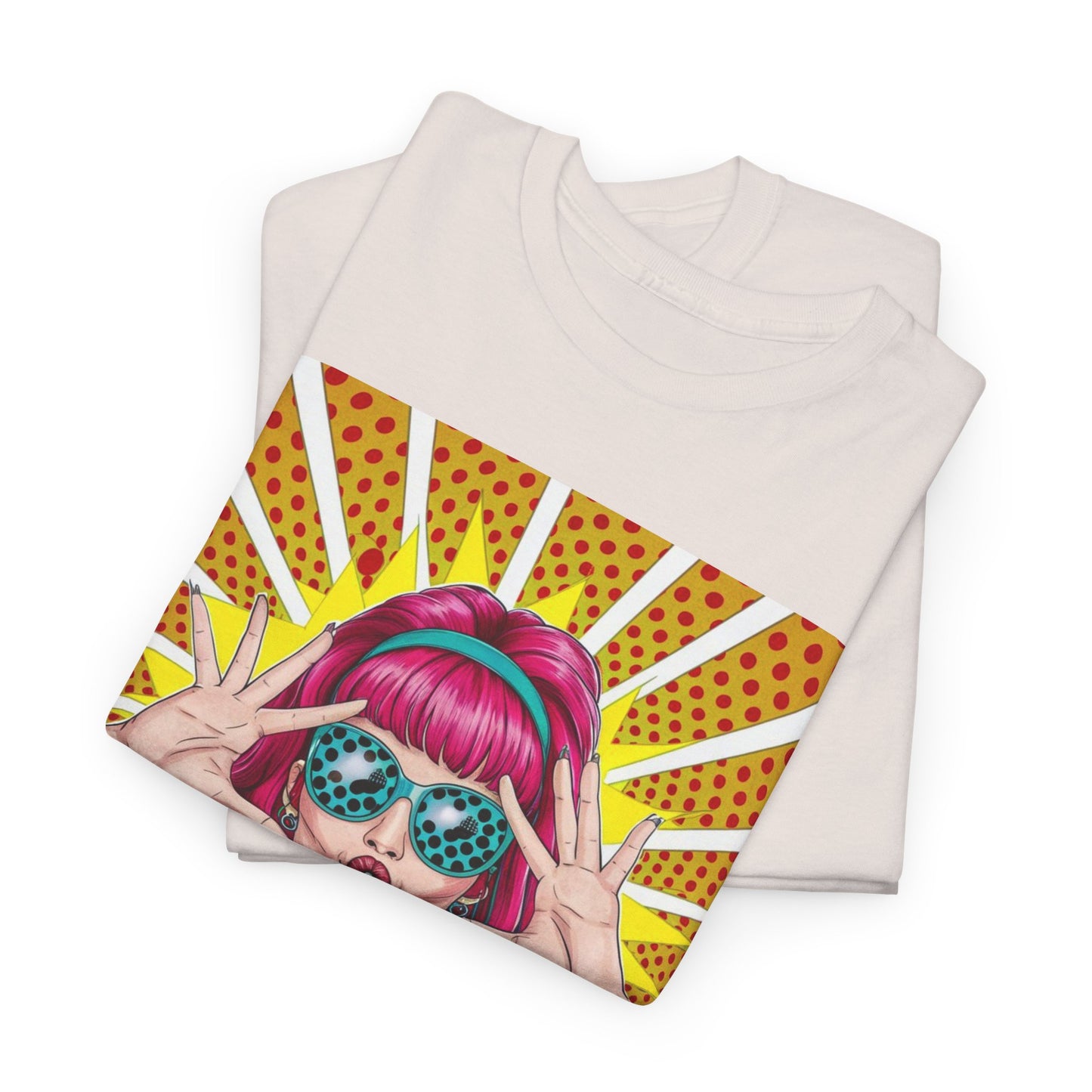 Sexy Retro PopArt Girl Vibrant Colors Unisex heavy cotton Tshirt