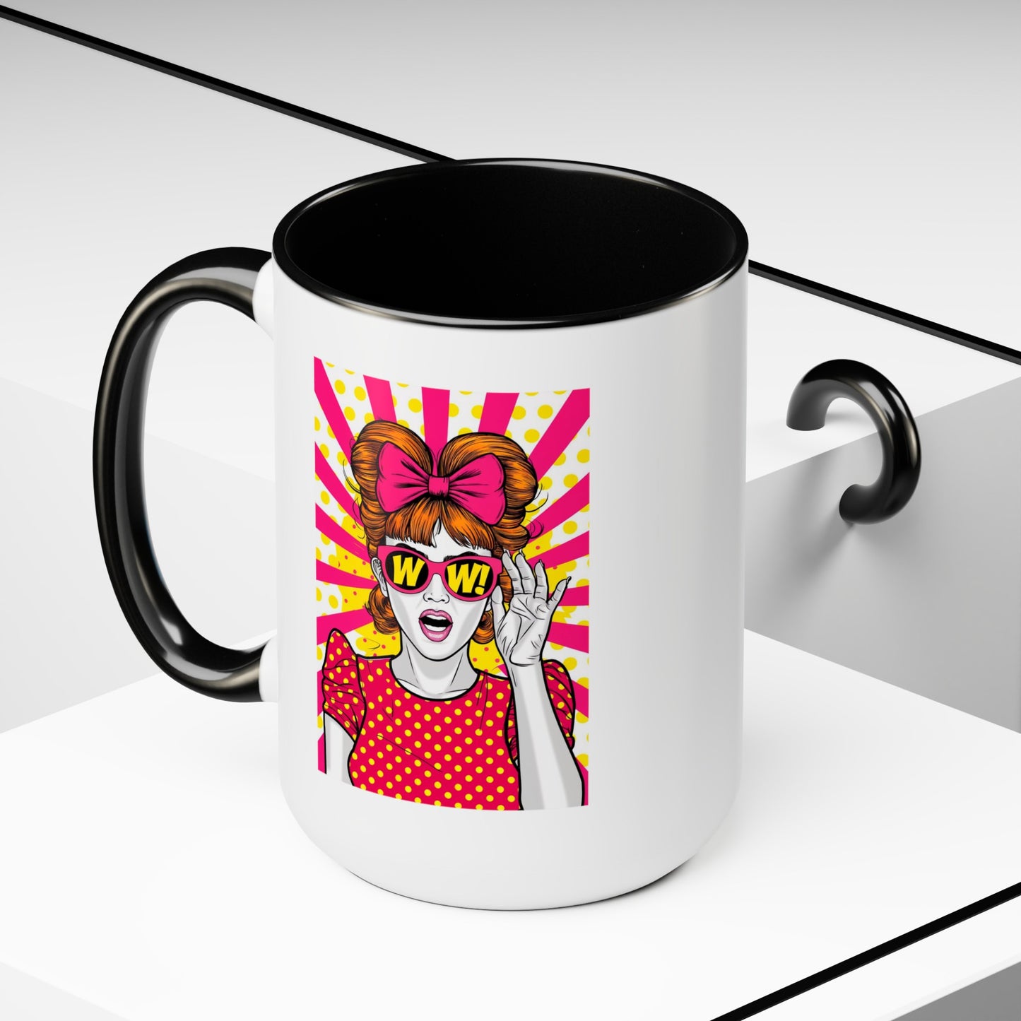 PopArt WOW Girl 15oz Coffee Mug