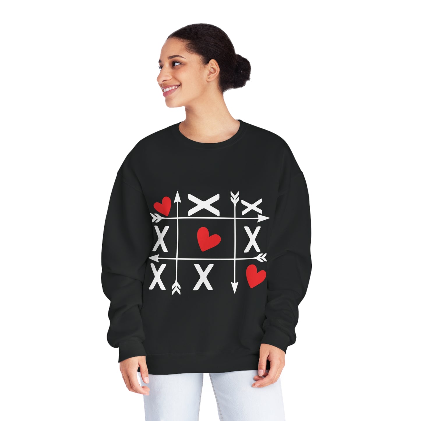 Tic-Tac-Toe Valentines Day Heart Unisex NuBlend® Crewneck Sweatshirt
