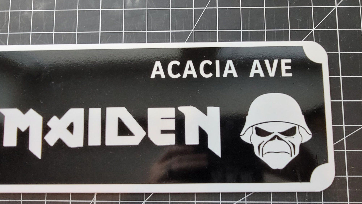 Iron Maiden Rock/Metal Street Sign 6" X 24" Man Cave Indoor/Outdoor Eddie Piece of Mind The Trooper