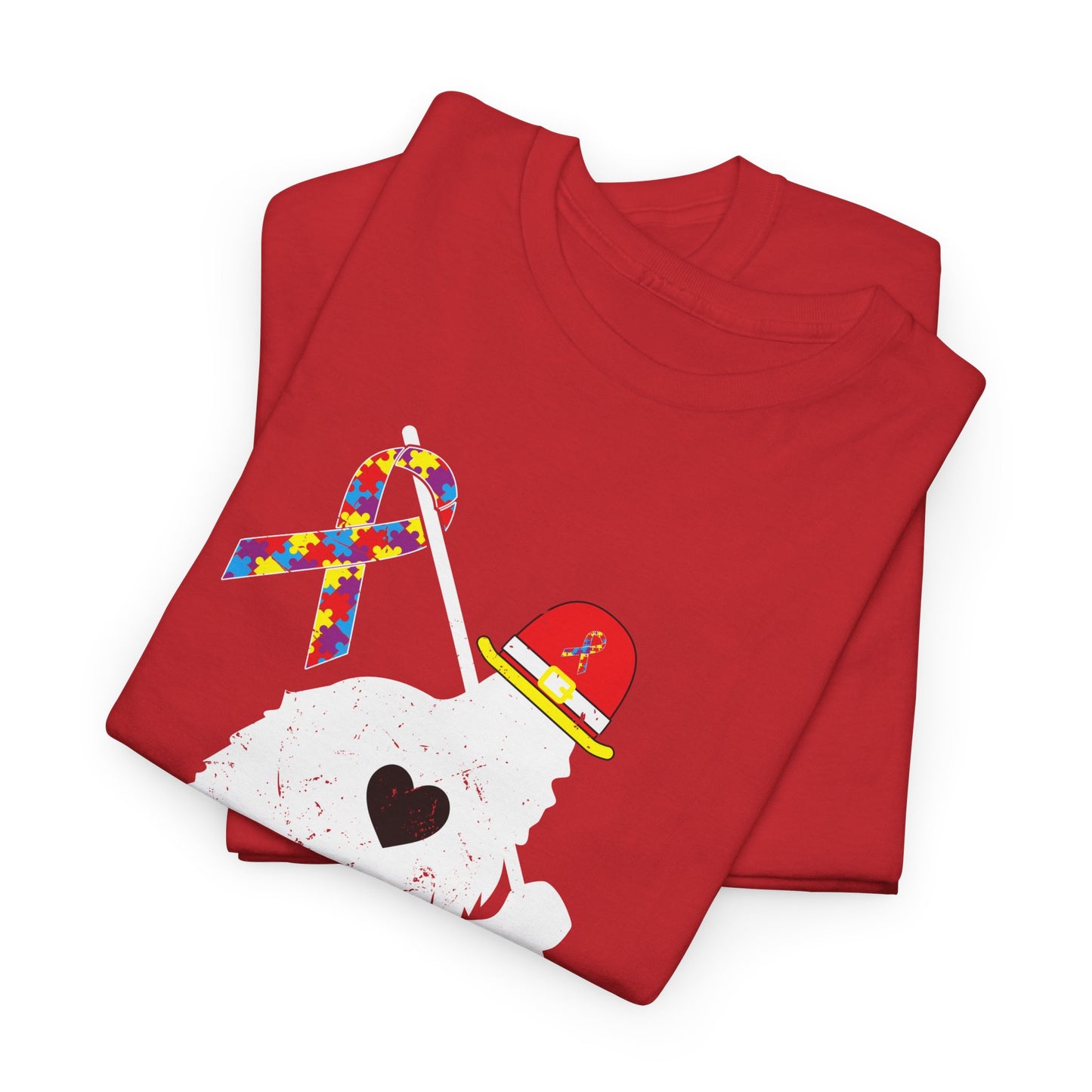 Bigfoot Heart Puzzle Piece Autism T shirt unisex heavy cotton T-shirt