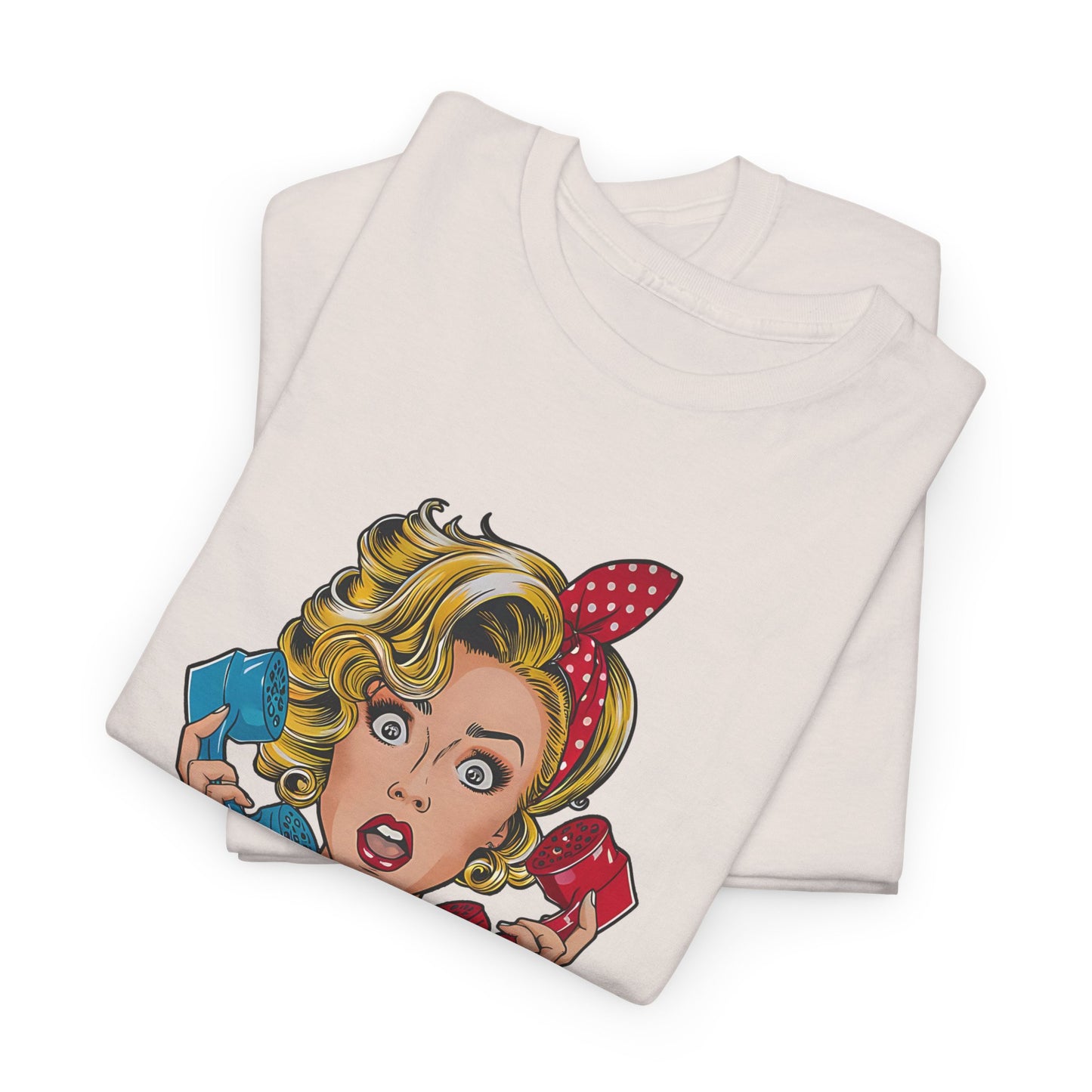 PopArt Girl on the Phone  Tshirt unisex heavy cotton
