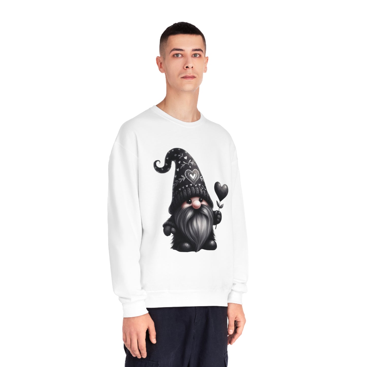 Black Valentine Gnome Unisex NuBlend® Crewneck Sweatshirt