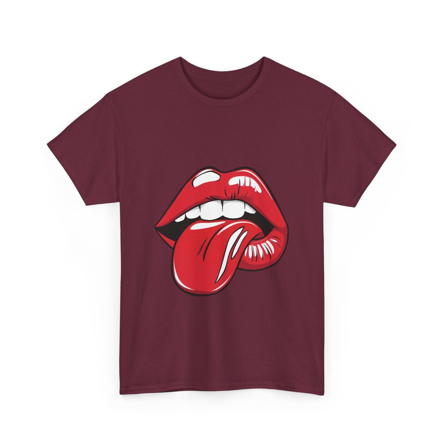 Sexy Retro PopArt Red Lips and Tounge Unisex heavy cotton Tshirt