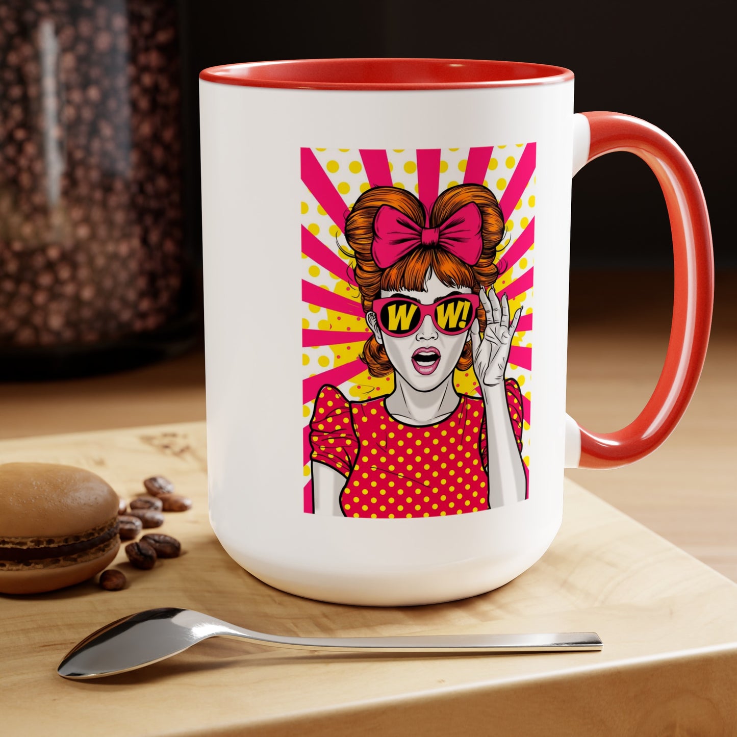 PopArt WOW Girl 15oz Coffee Mug