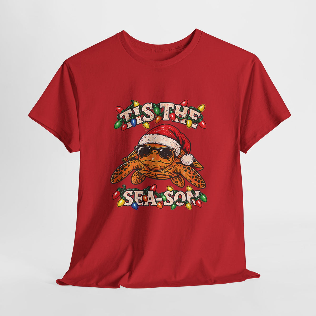 Tis the Sea-Son Christmas Sea Turtle T-Shirt – Coastal Holiday Tee
