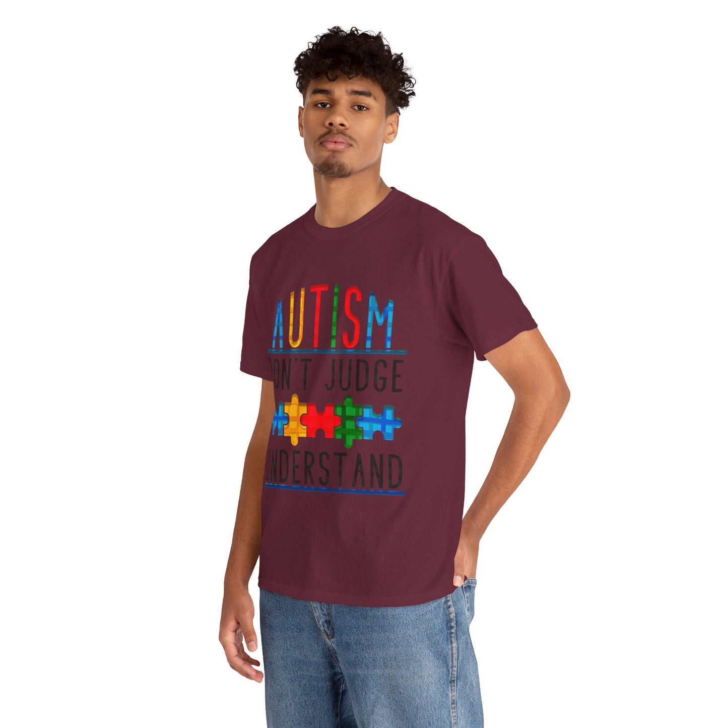 Autism Don't Judge Understand T-shirt Unisex Heavy Cotton