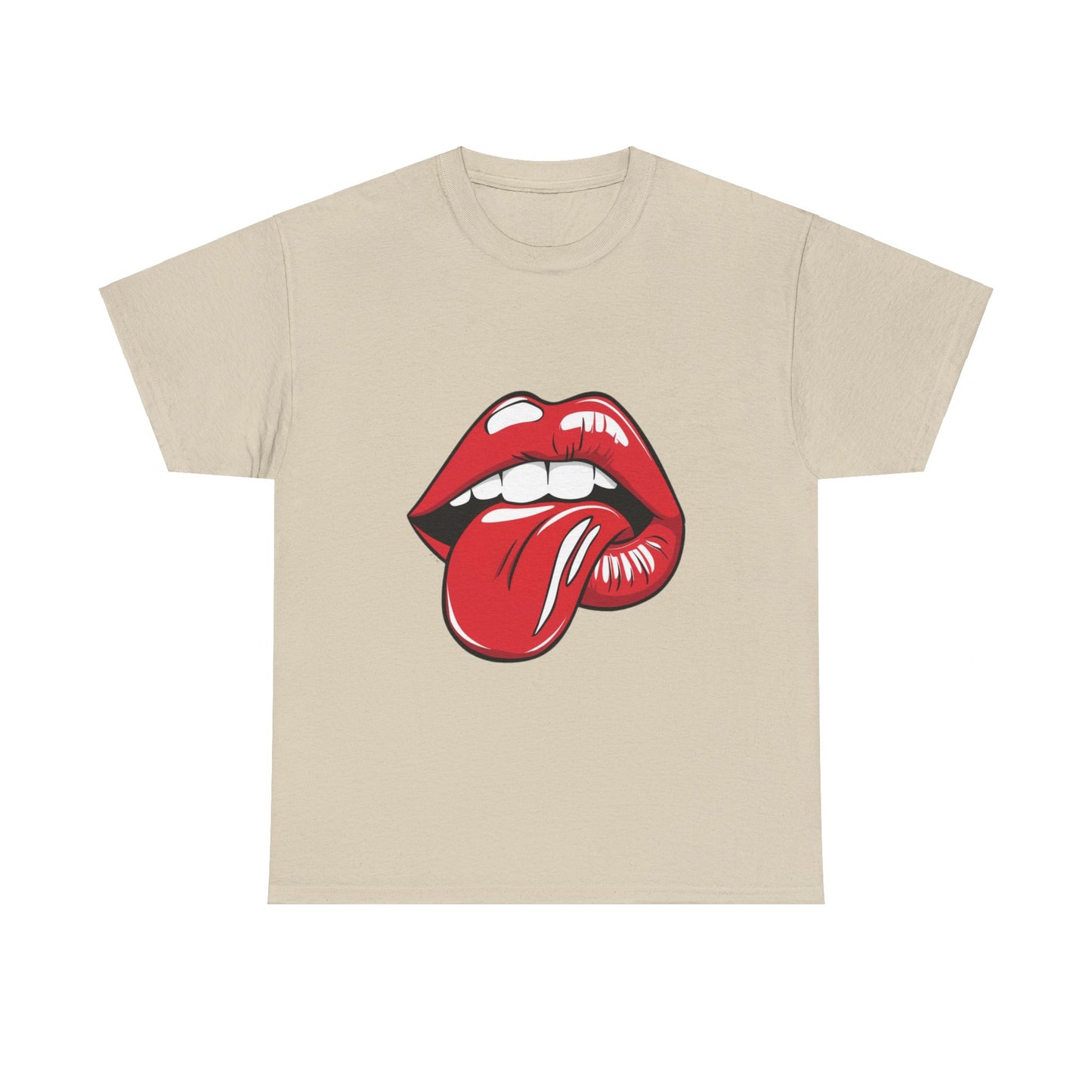 Sexy Retro PopArt Red Lips and Tounge Unisex heavy cotton Tshirt