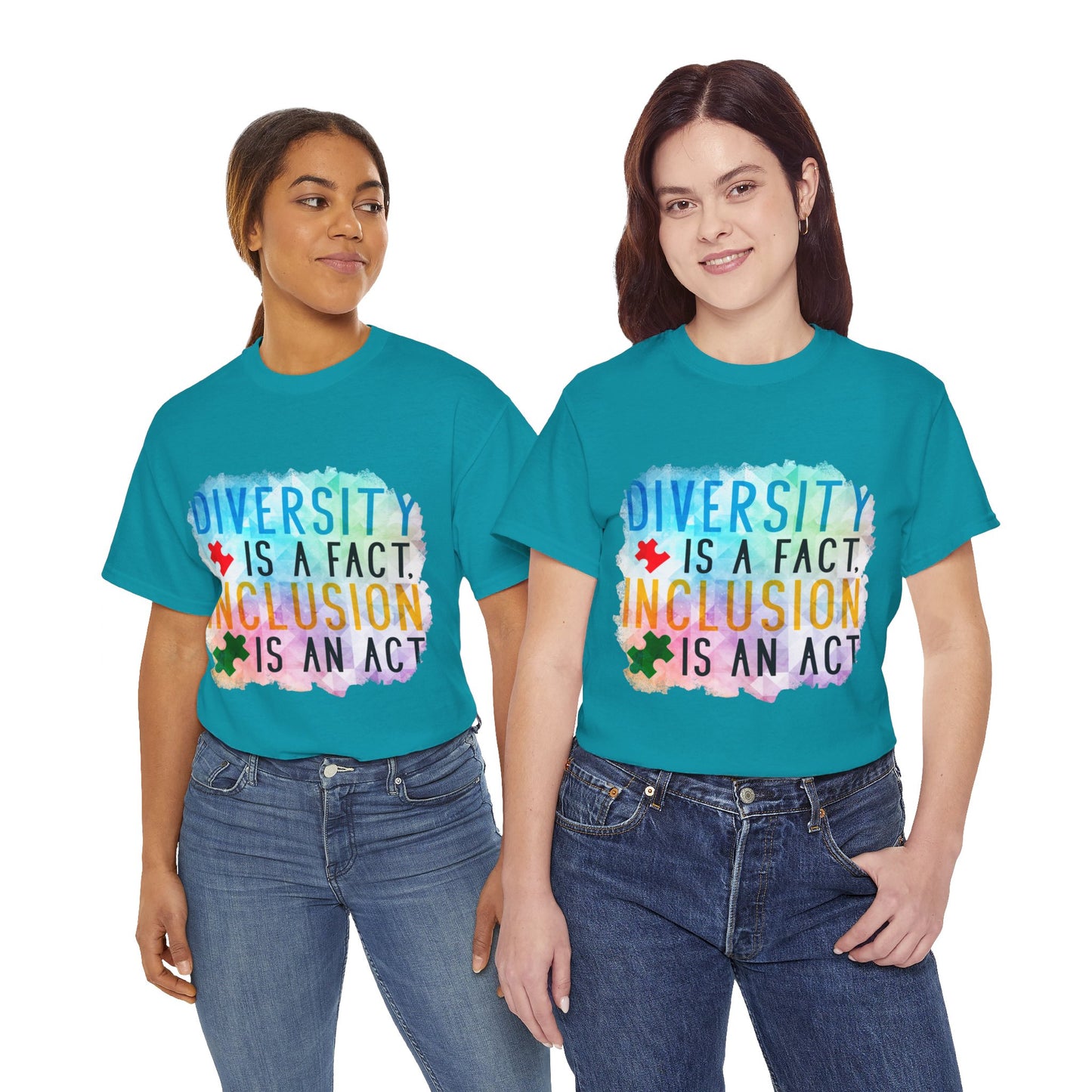 Autism Diversity is a Fact, Inclusion is an Act T-shirt Unisex Heavy Cotton