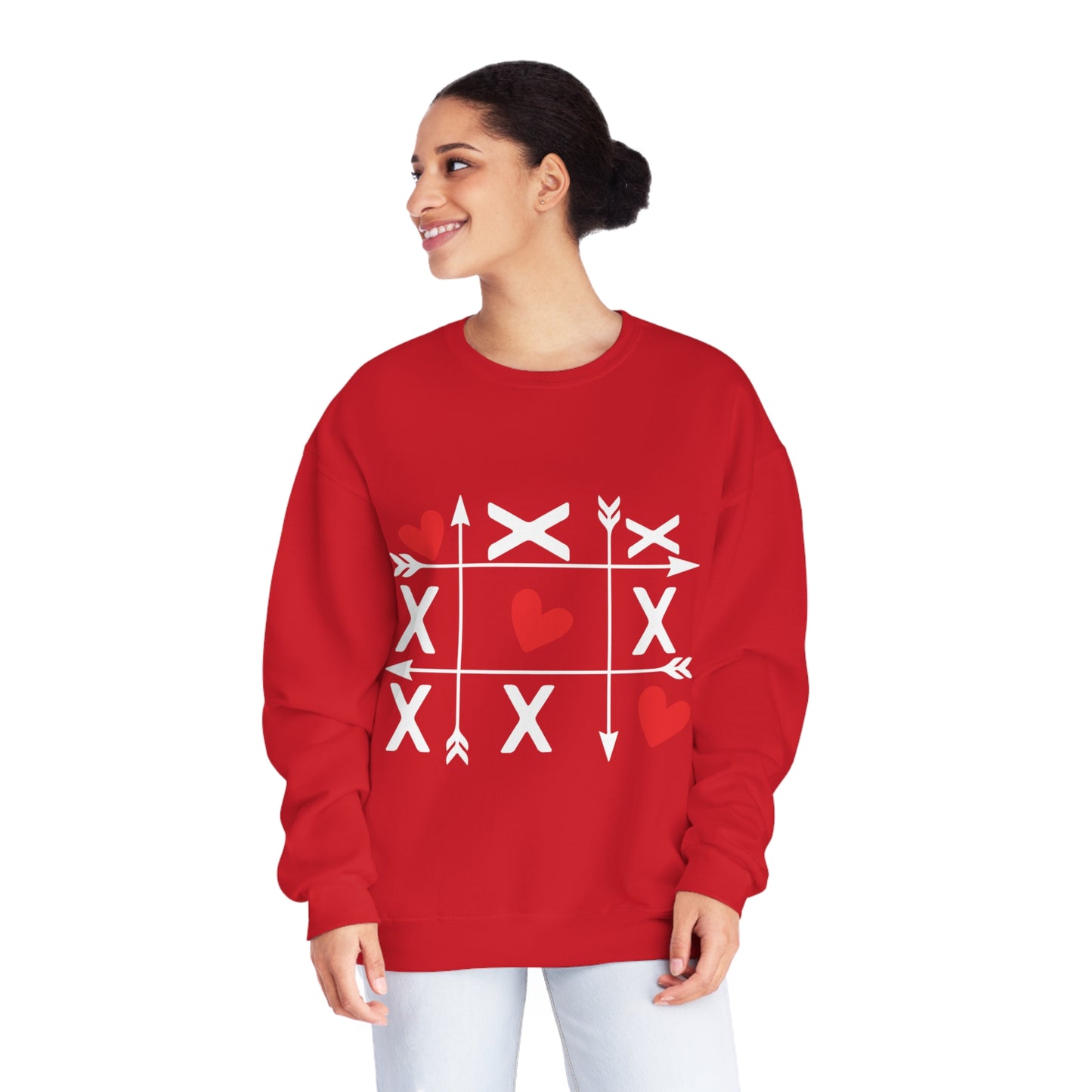 Tic-Tac-Toe Valentines Day Heart Unisex NuBlend® Crewneck Sweatshirt