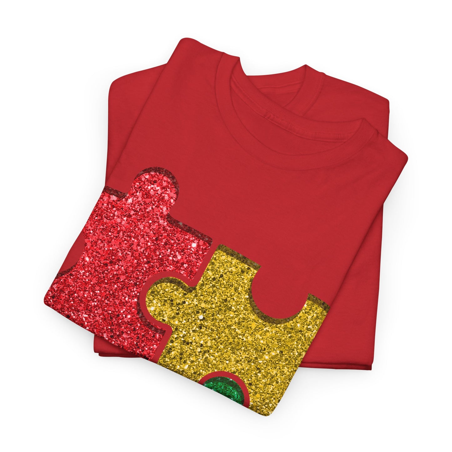 Autism Puzzle Pieces T-shirt Unisex Heavy Cotton