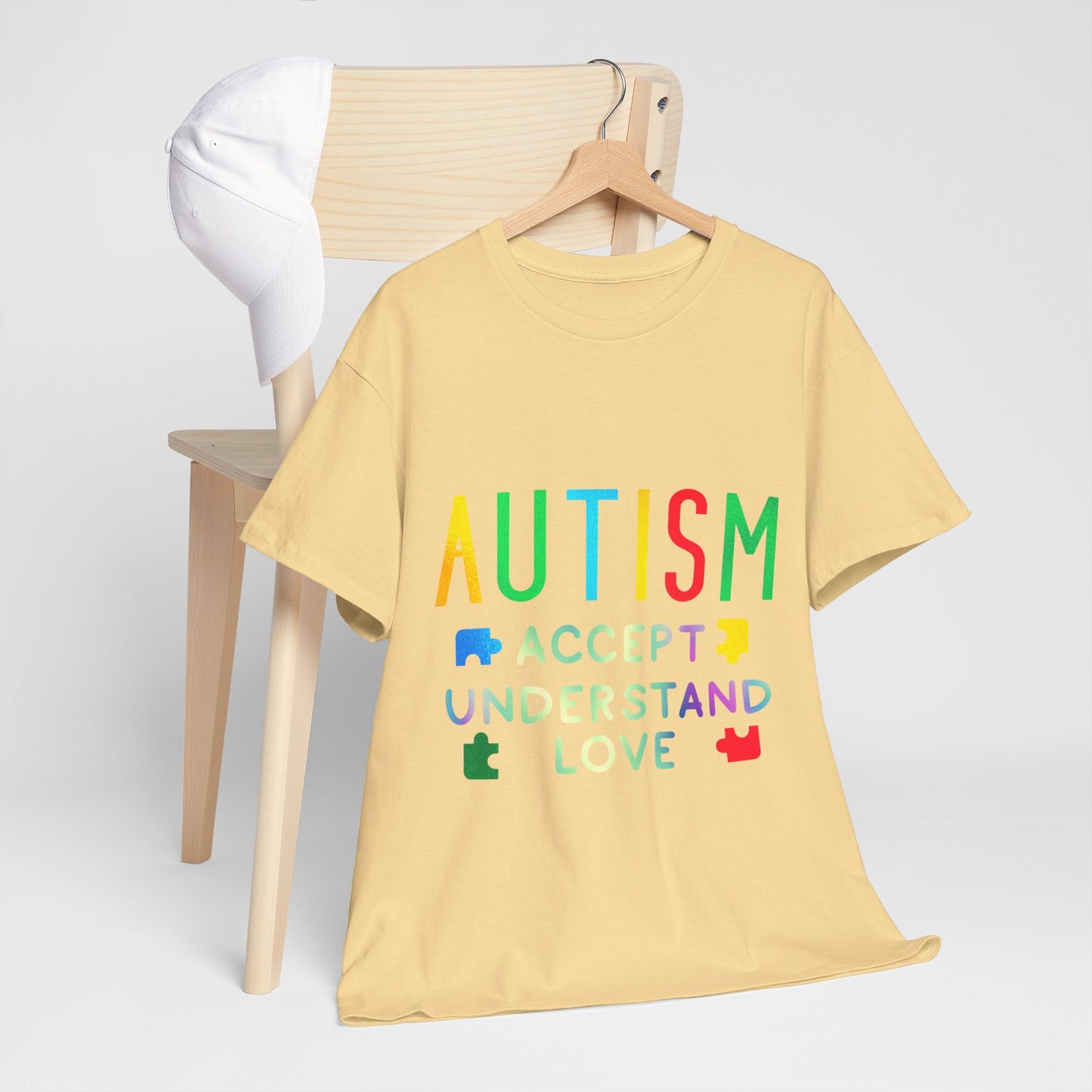 Autism ACCEPT UNDERSTAND LOVE T-shirt Unisex Heavy Cotton