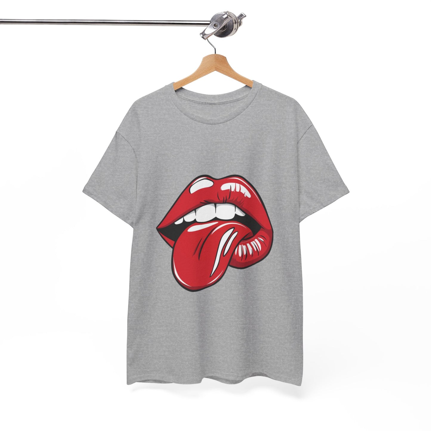 Sexy Retro PopArt Red Lips and Tounge Unisex heavy cotton Tshirt