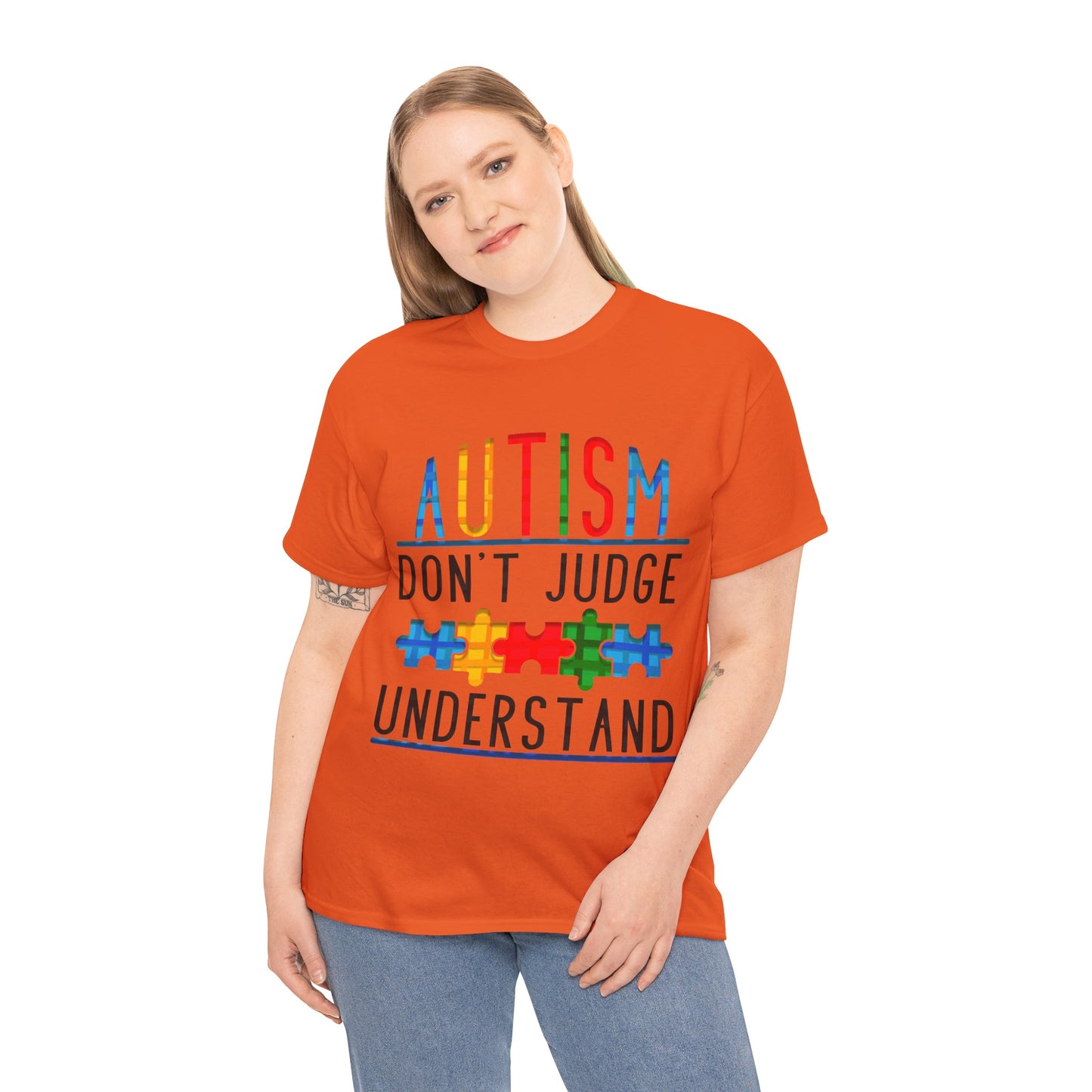 Autism Don't Judge Understand T-shirt Unisex Heavy Cotton