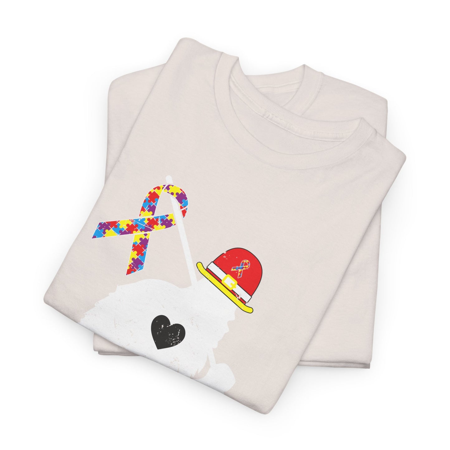 Bigfoot Heart Puzzle Piece Autism T shirt unisex heavy cotton T-shirt