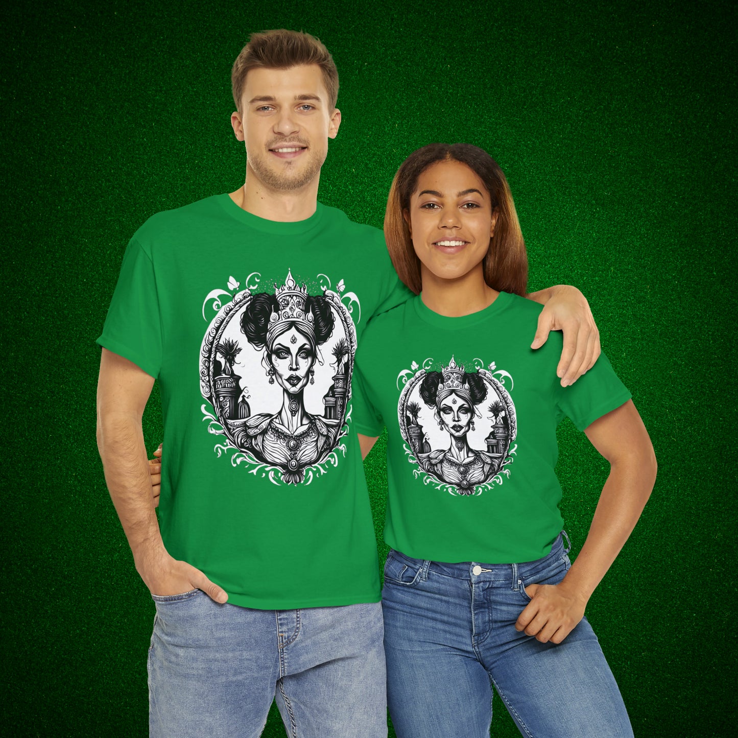 Regal Old Woman with Tiara and Crown unisex heavy cotton tshirt