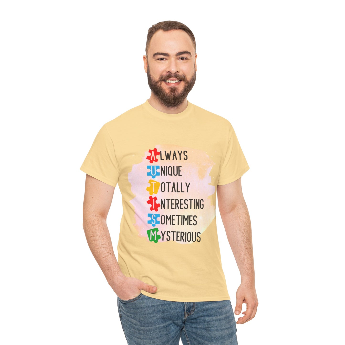 Autism Always Unique Totally Interesting Sometimes Mysterious T-shirt Unisex Heavy Cotton