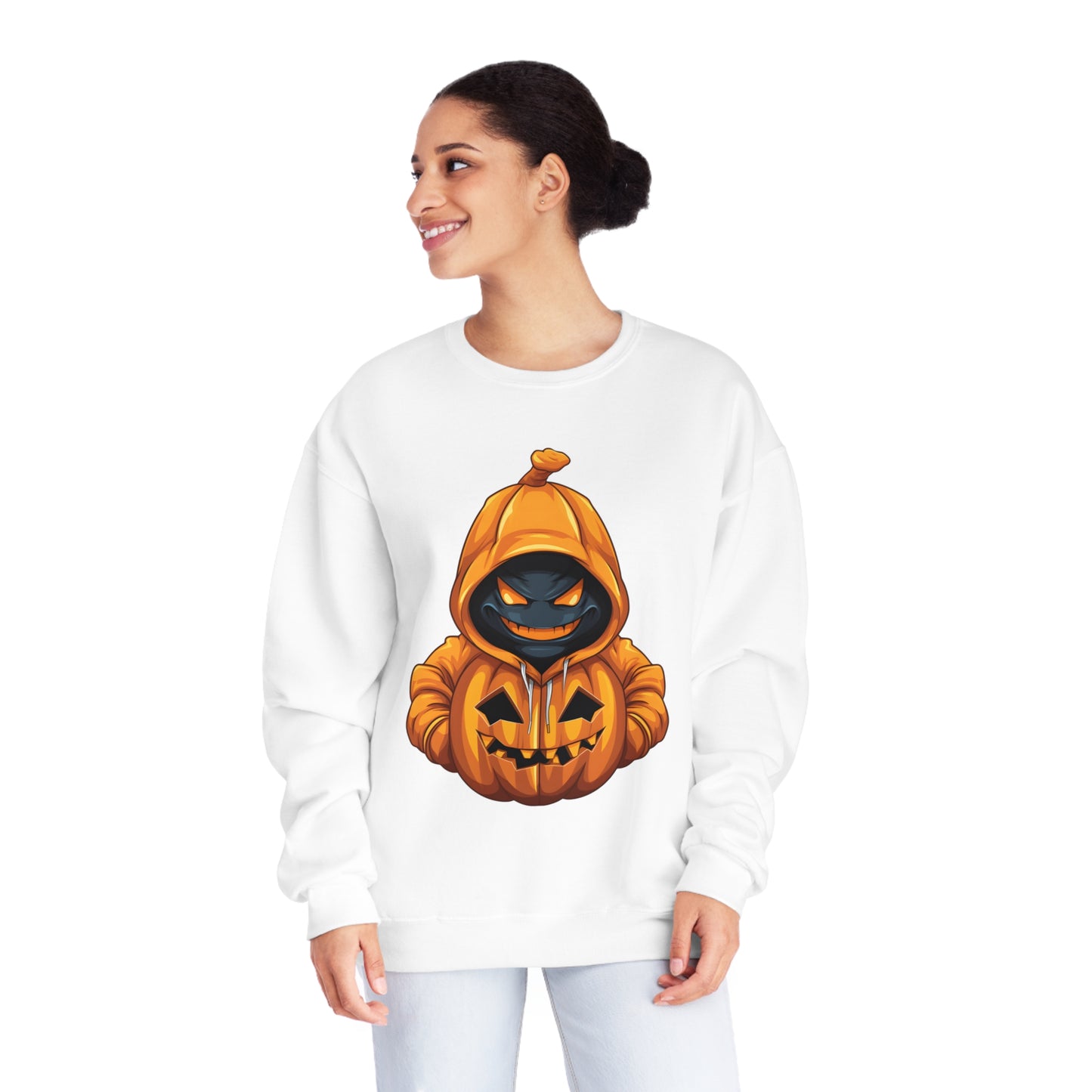 Halloween Scary Hoodie Pumpkin Character Unisex NuBlend® Crewneck Sweatshirt