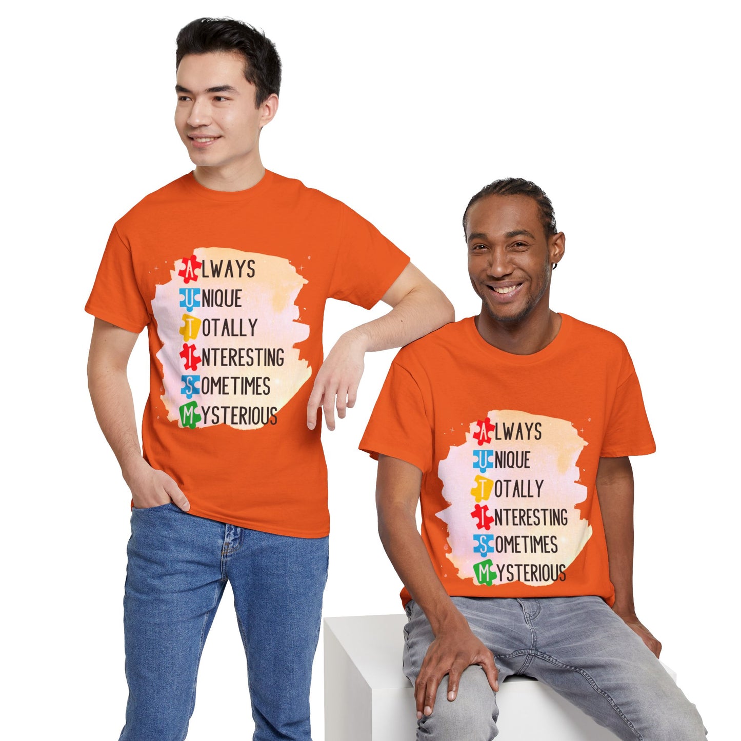 Autism Always Unique Totally Interesting Sometimes Mysterious T-shirt Unisex Heavy Cotton