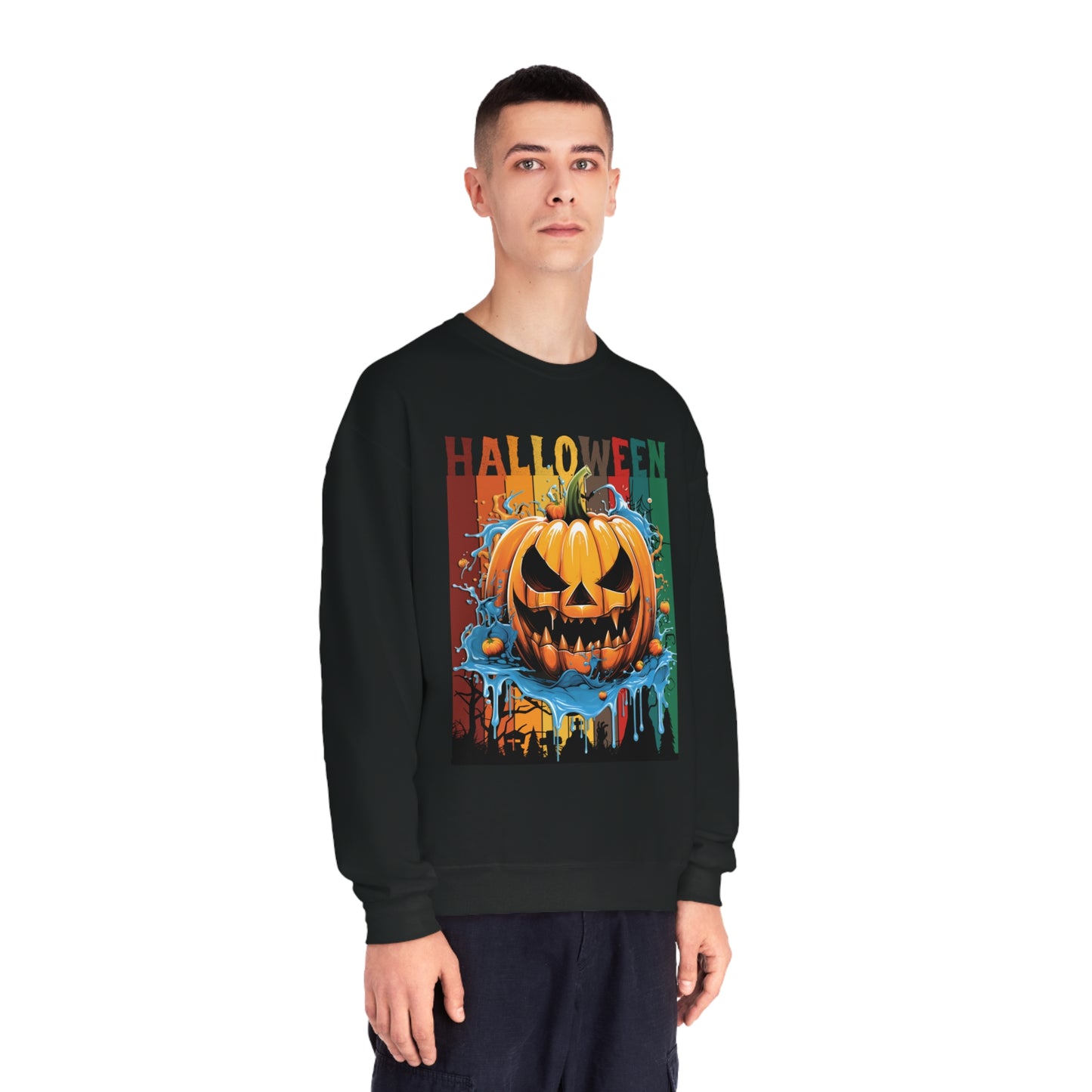 Scary Pumpkin Halloween Unisex NuBlend® Crewneck Sweatshirt