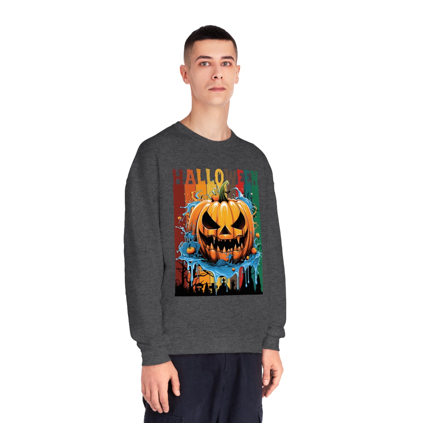 Scary Pumpkin Halloween Unisex NuBlend® Crewneck Sweatshirt