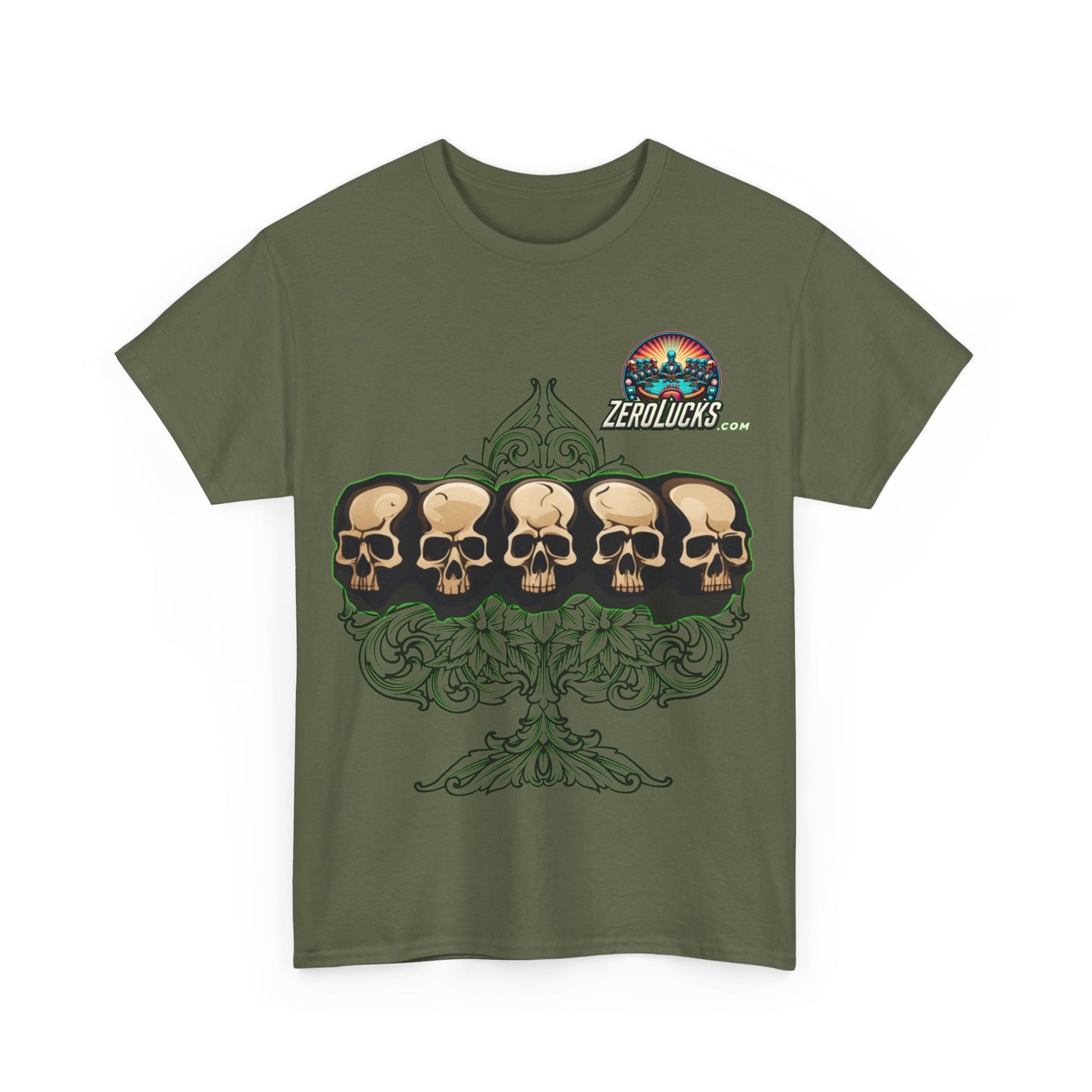 No Lucks Skulls with Spade T-shirt Unisex Heavy Cotton